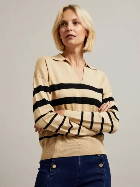 Pulover Moodo cu dungi negru