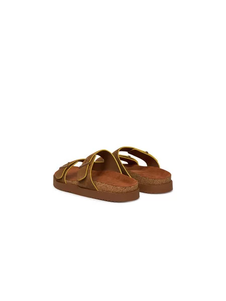 Papucs Tommy Hilfiger Cork Adjustable Suede Sandal barna