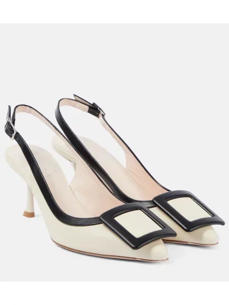 Pantofi cu toc Roger Vivier din piele slingback negru