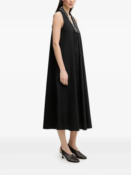 Rochie midi Isabelle Blanche cu paiete fără mâneci până la genunchi negru