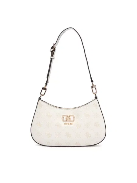 Guess Τσάντα Emelie Logo Εκρού