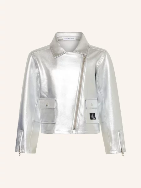 Calvin Klein Jeans Ramones bunda Perfecto Stříbrná