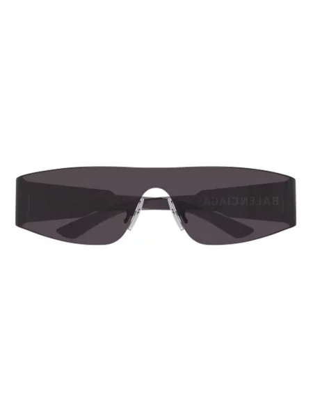 Lniane okulary przeciwsłoneczne Balenciaga Shield czarne