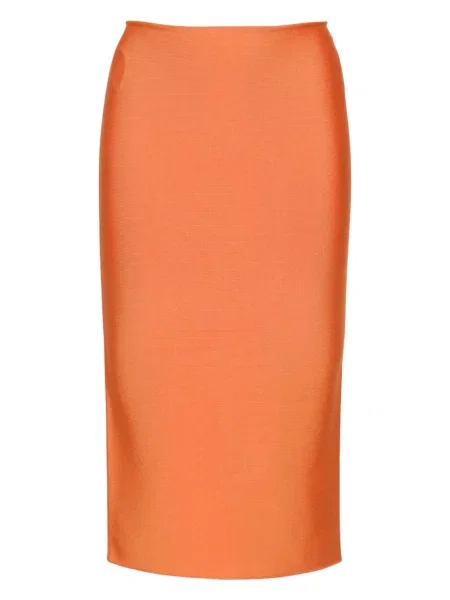 Fustă tip creion Herve L. Leroux până la genunchi portocaliu