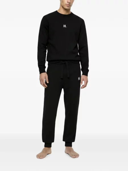 Pantaloni Karl Lagerfeld alergare cu cordon negru