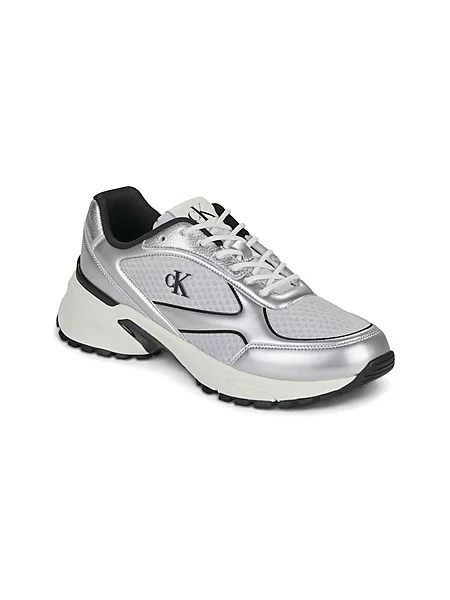 Superge Calvin Klein Hike Runner Laceup Mesh Mix Met Srebrna siva