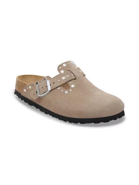 Birkenstock Boston Rivet Suede Leather Regular Fit Grey Kobiety Sandały Birkenstock Size: 8 szary