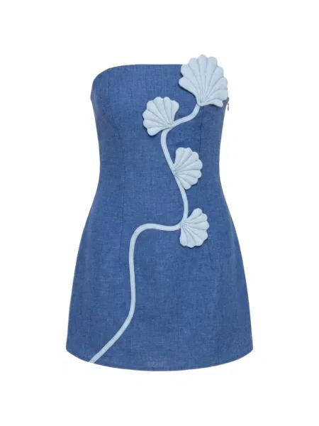 Rochie mini Azulu cu aplicații albastru