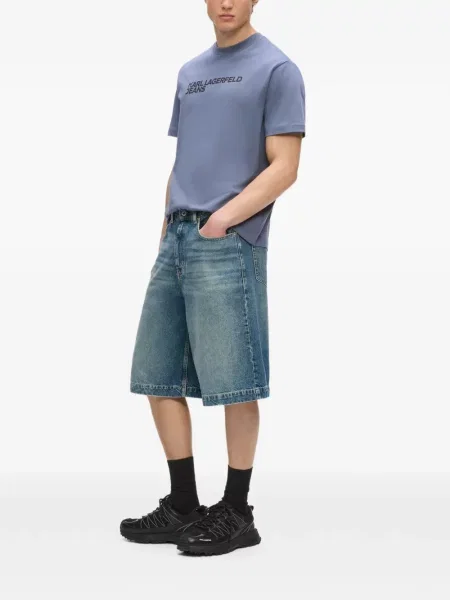 Дънкови шорти Karl Lagerfeld Jeans синьо