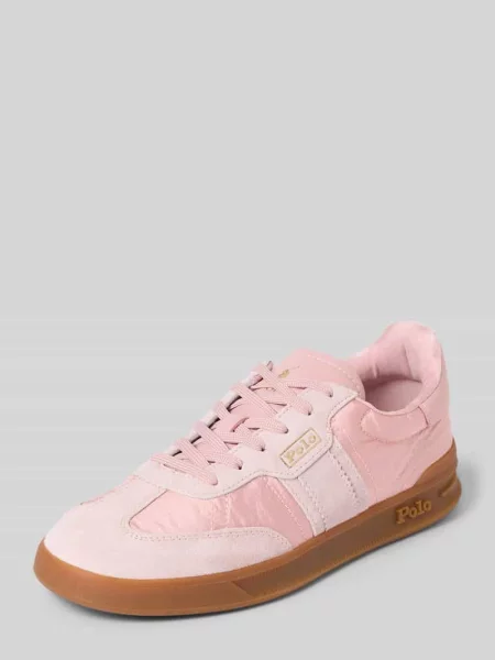 Sneakersy o niskim kroju z naturalnej skóry model AERA' Polo Ralph Lauren różowe