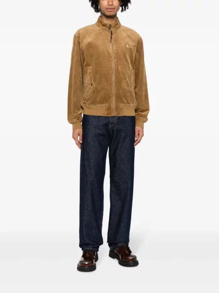 Kołnierzykowy czapka Polo Ralph Lauren sztruksowa prążkowana niebieska