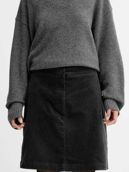 Spódnica mini lekko rozkloszowana z mieszanki bawełny Marc O'polo szara