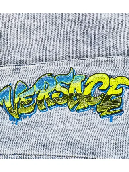 Τζιν με ίσιο πόδι Versace μπλε