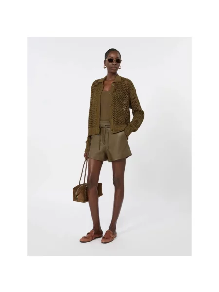 Krótkie szorty Max Mara brązowe