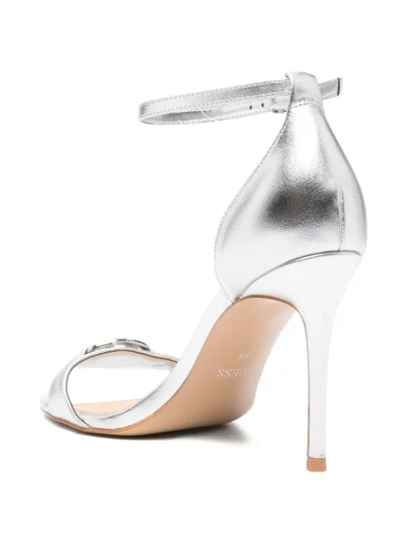 Sandale Guess din piele cu vârf deschis gri