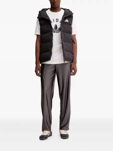 Prugaste bermuda kratke hlače Adidas s vezicama s čipkom smeđa