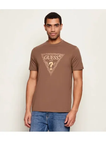 GUESS Tricou GOLDEN TRIANGLE auriu