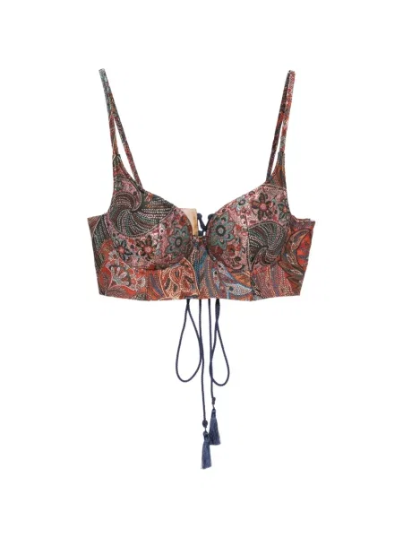Decupat top Etro cu imagine cu model paisley negru