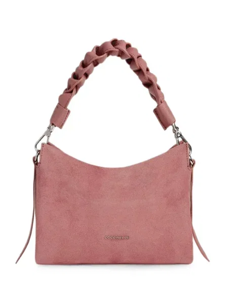 Geantă shopper Coccinelle din piele de căprioară roz