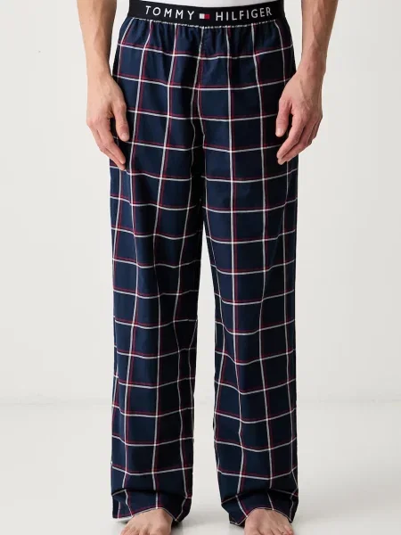 Tommy Hilfiger Underwear Pyžamové nohavice námornícka modrá šedobiela červená