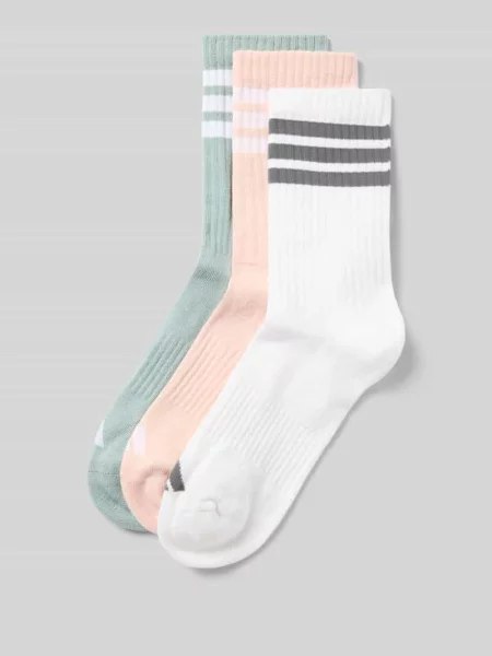 Skarpety z paskami w kontrastowym kolorze w zestawie 3 szt. Adidas Sportswear