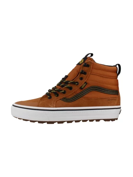 Ocieplane sneakersy Vans skórzane brązowe
