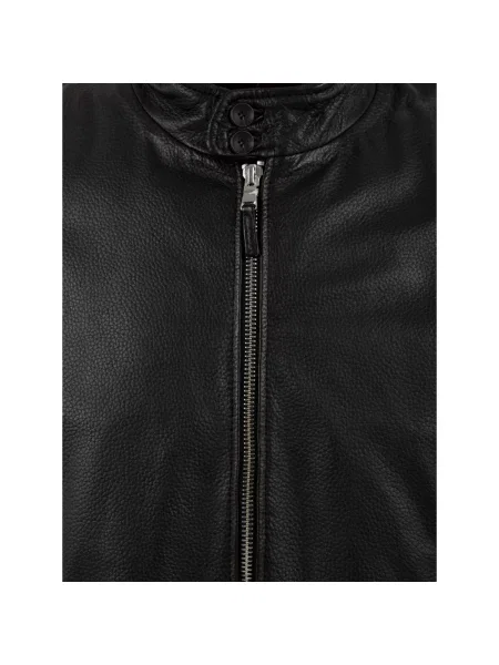 Kurtka skórzana The Jack Leathers z nadrukiem brązowa