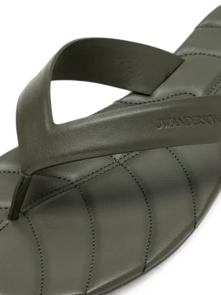 Δερμάτινα καπιτονέ σανδάλια Jw Anderson πράσινο
