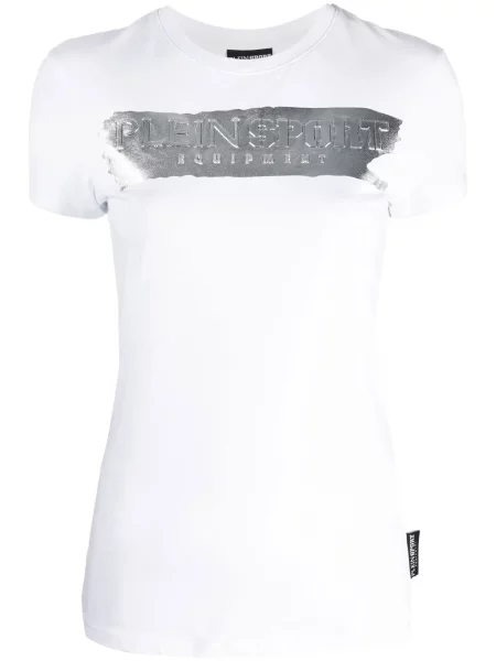 Tricou sport Plein Sport cu imagine alb
