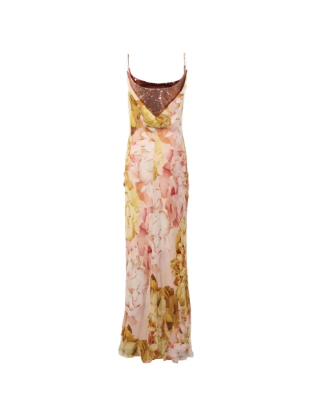 Rochie maxi Clips cu paiete cu model floral roz
