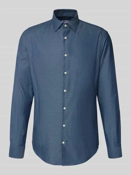 Koszula biznesowa o kroju slim fit z kołnierzykiem typu kent Jake*s błękitna