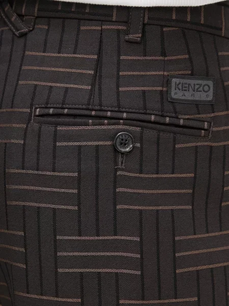 Шерстяные брюки Kenzo коричневые