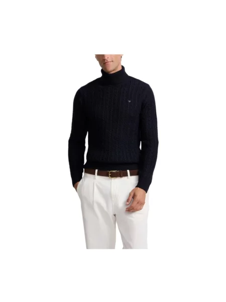 Sweter z golfem Silbon niebieski