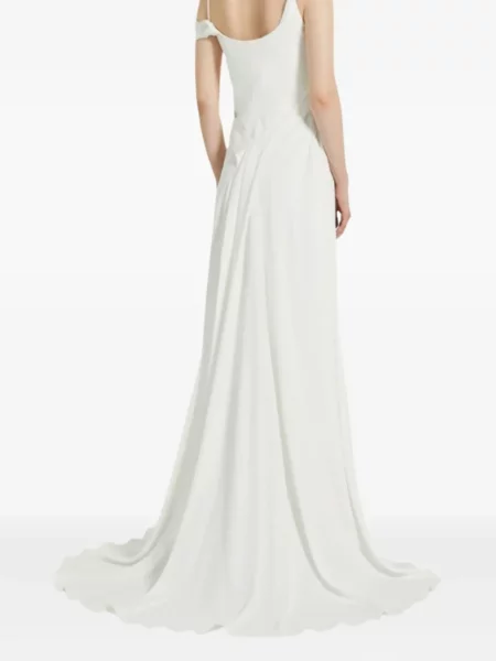Rochie maxi Max Mara drapată de costum alb