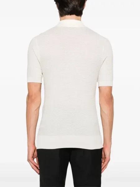 Tricou polo Tom Ford tricotate alb