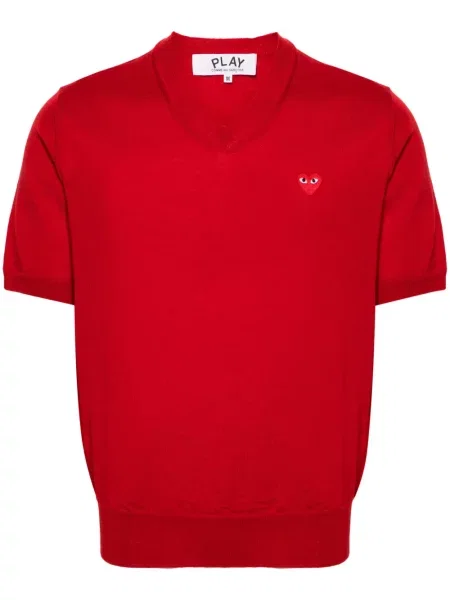 Pulover Comme Des Garcons Play de lână cu motiv cu inimi roșu