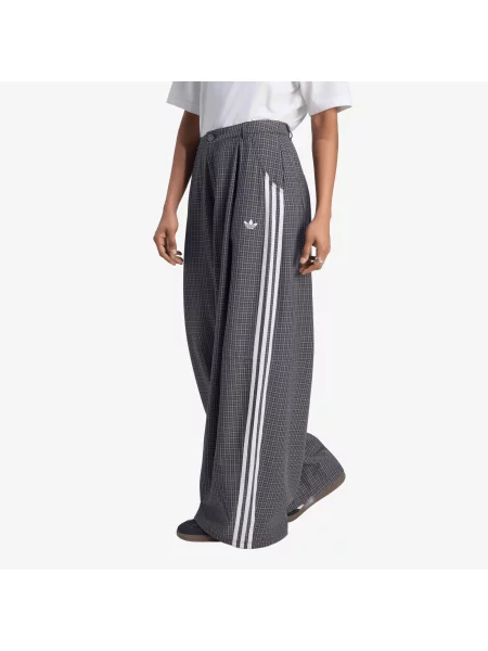 Spodnie adidas Badigirl Checks Trouser Loose Pants Black/ Grey Three/ Utility Black M czarne