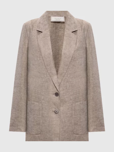Жакет з льону Peserico коричневий