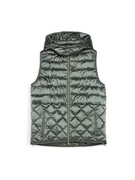 Kamizelka puchowa Fiorella Rubino z kapturem zielona