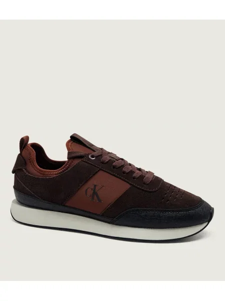 Calvin Klein Sneakers Retro Runner | piele întoarsă maro