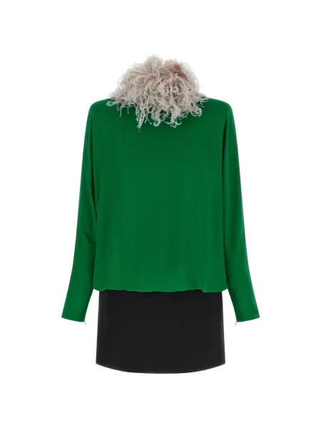Rochie mini Valentino Garavani cu pene verde