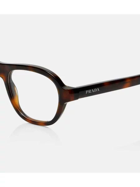 Ochelari de soare aviator Prada cu autograf maro