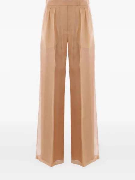 Spodnie Max Mara z organzy brązowe