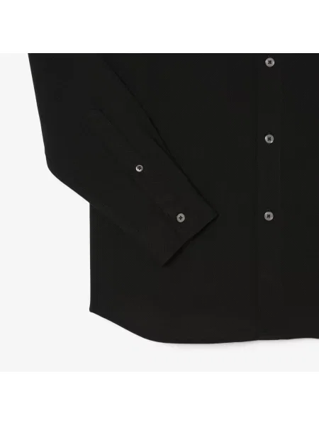 Lacoste Koszula O Dopasowanym Kroju Cotton Piqué czarny