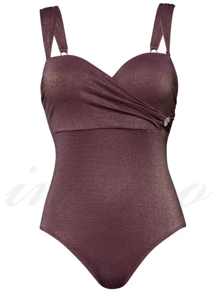 Купальник слитный с чашкой push up коричневий
