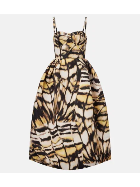 Sukienka koktajlowa Oscar De La Renta z nadrukiem garniturowa