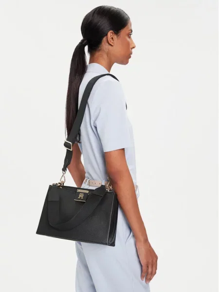 Tommy Hilfiger Geantă Th Her Med Satchel negru