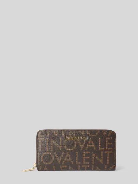 Portfel z detal z logo model REGINA' Valentino Bags brązowy
