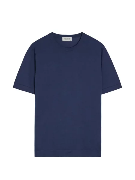 Pulover John Smedley cu decolteu rotund albastru