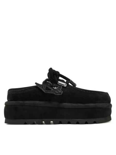 Naked Wolfe velúr papucs Blizzard Blizzard Suede Shearling Black fekete